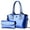 blue, variant on Women's Handbags Set: Large Capacity Blue PU Leather Shoulder Tote & Crossbody Shiny Satchel for Work, Date, Shopping, Fashion Ladies