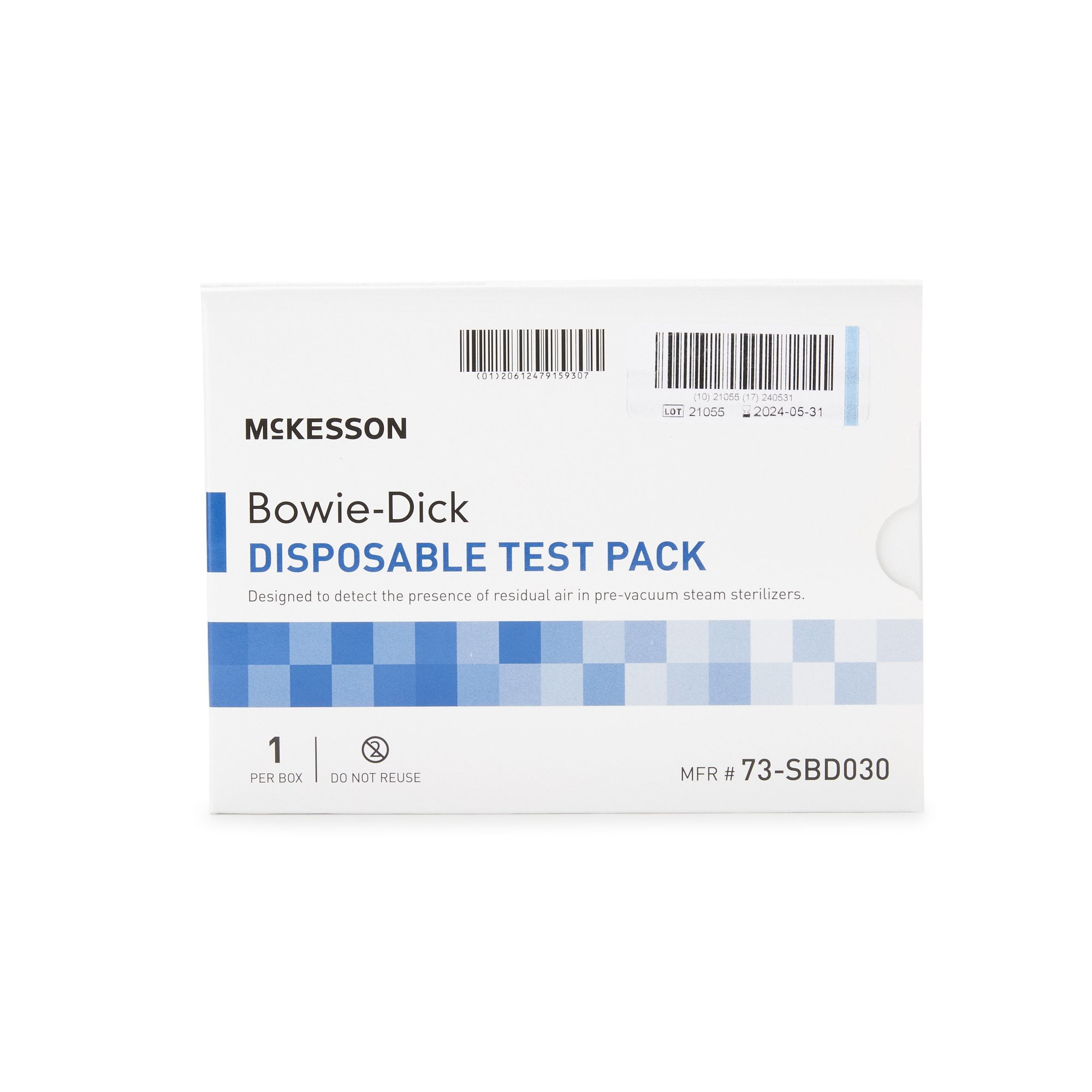 McKesson Bowie-Dick Disposable Test Pack - For Pre-Vacuum Steam