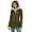 Army Green, variant on Fleece Lined Hooded Waterproof Jacket for Women, Full Zip Casual Commuter Outerwear, Cotton Feel Winter Coat, 1 Piece, S-XXL, Plus Size Friendly