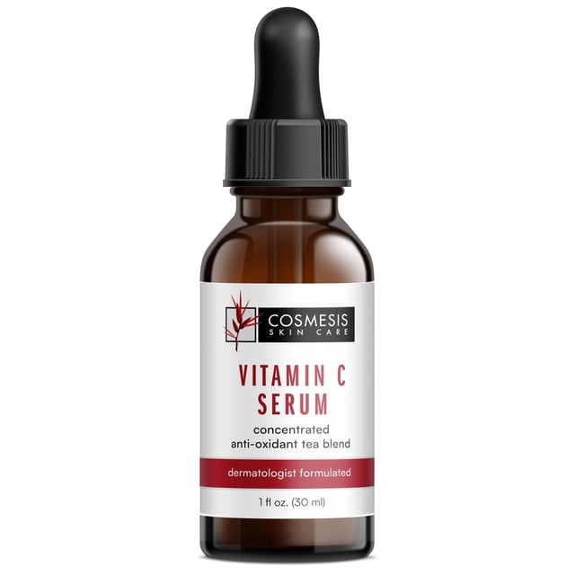 Suero de vitamina C Cosmesis: rejuvenece y protege la piel con 12% de vitamina C concentrada y extractos de té antioxidantes para una piel más brillante y saludable - 1 fl oz.