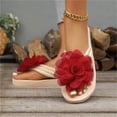 thumbnail image 6 of Women's Flower Flip Flops Flat Open Toe Summer Beach Casual Footwear Red 36, 6 of 8