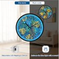 thumbnail image 5 of Dailycode Night Light Wall Clock Glow in The Dark 12 inch Battery Operated Silent Luminous Clocks, Tropical Blue Yellow Leaves, 5 of 8