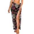 thumbnail image 6 of Uourmeti Sugar Skull Cover ups for Swimwear Women Rose Love Chiffon Scarf Blouse for Swimwear Fashion Bathing Suit Swimsuit Scarf, 6 of 7