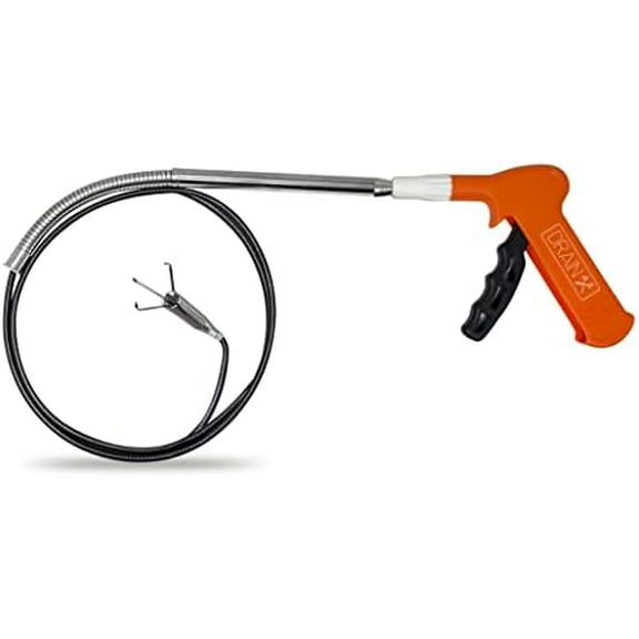 Pistol Grip Grabber Claw, Drain Clog Pickup Snake, Remove Hair and Clogs from Sink, Shower, Tub, Toilet Drains, 5-Ft