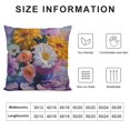 thumbnail image 5 of JRXY  Watercolor Flower Pillow Sham, Bouquet of Rose Daisy and Gerbera Flowers Impressionist Style, Decorative Standard Size Printed Pillowcase,Orange Purple White, 5 of 5