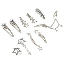 Unique Bargains 10 Pcs Stars Hair Clips Silver Alloy Hair Accessories for Women