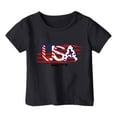 thumbnail image 4 of Wangmeiwg Girl's 4th Of July Patriotic Short Sleeve T Shirt Cute Independence Day Flag Print Tee Comfortable Casual Summer Top For Toddler Kids Girls Outfits Size 5, 4 of 4