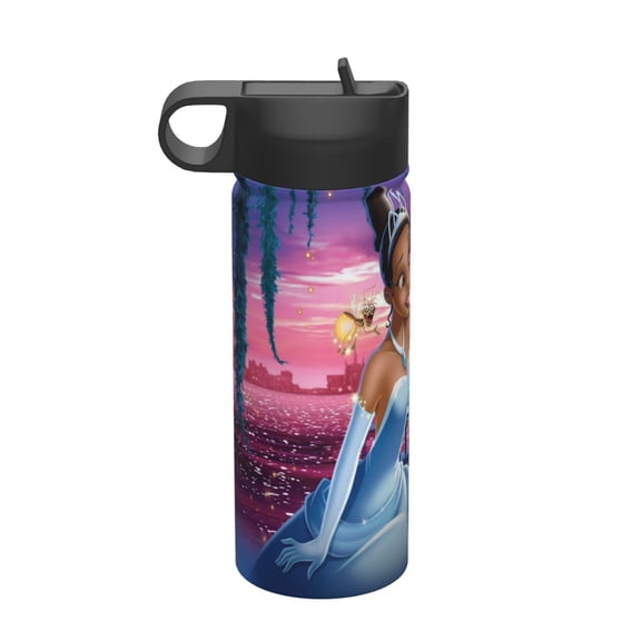 Tiana Kids Insulated Water Bottle With Straw - 18 Oz Stainless Steel Double Wall Vacuum Cup, Leakproof, Bpa Free, Suitable For Boys And Girls