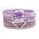 thumbnail image 1 of Pulsera de estilo de moda para mujer, pulsera magnética con diamantes de imitación y cuero artificial de PU suave, 1 of 6