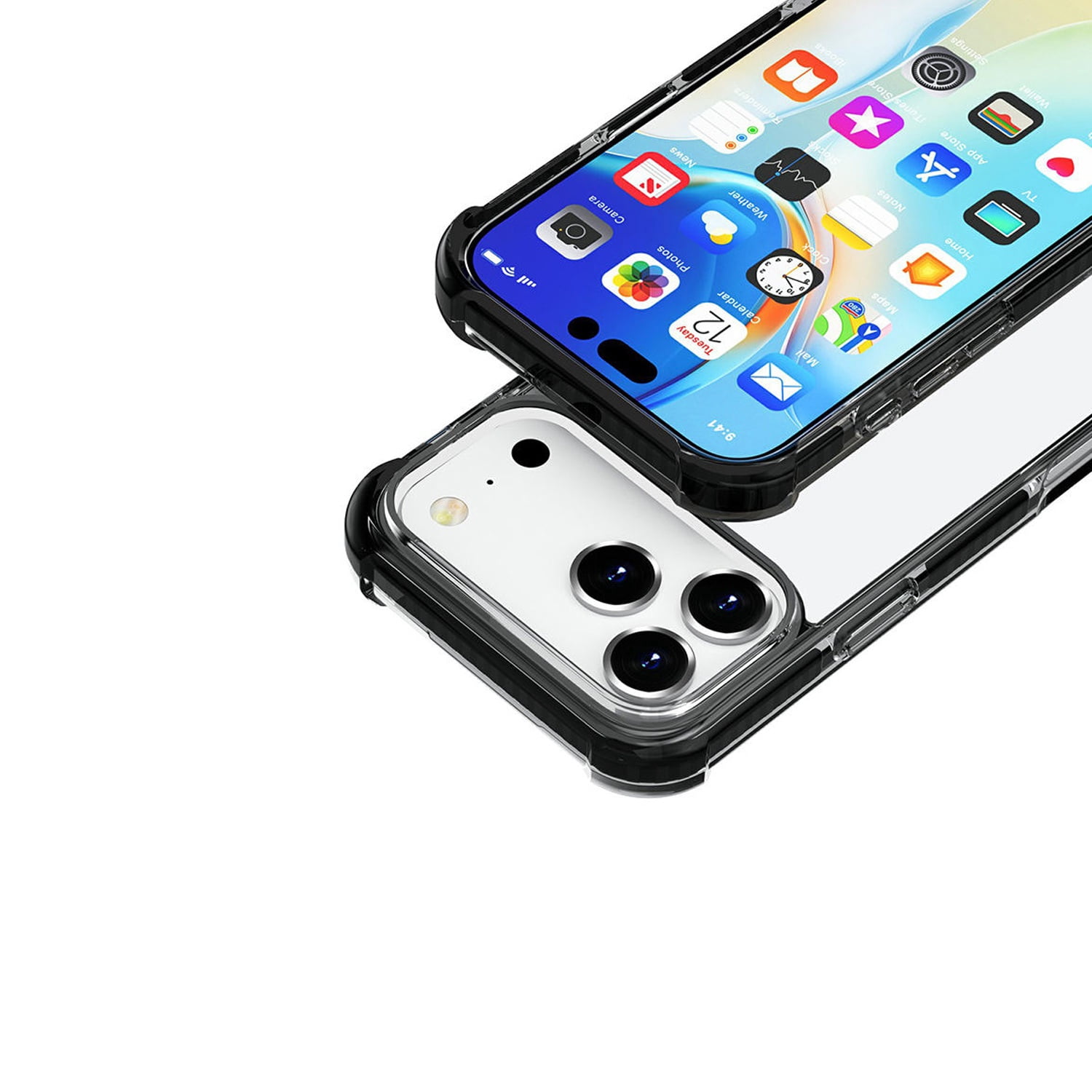 Breathable Mesh TPU Protective Case for iPhone 17 Pro Max with Wireless Charging - Black