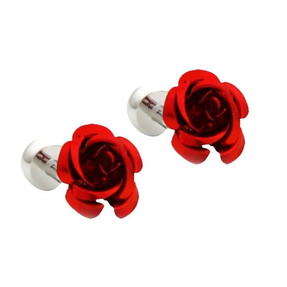 Gemelos para Hombre Yinane Boda de Negocios Triple Individual Tono Plateado rojo