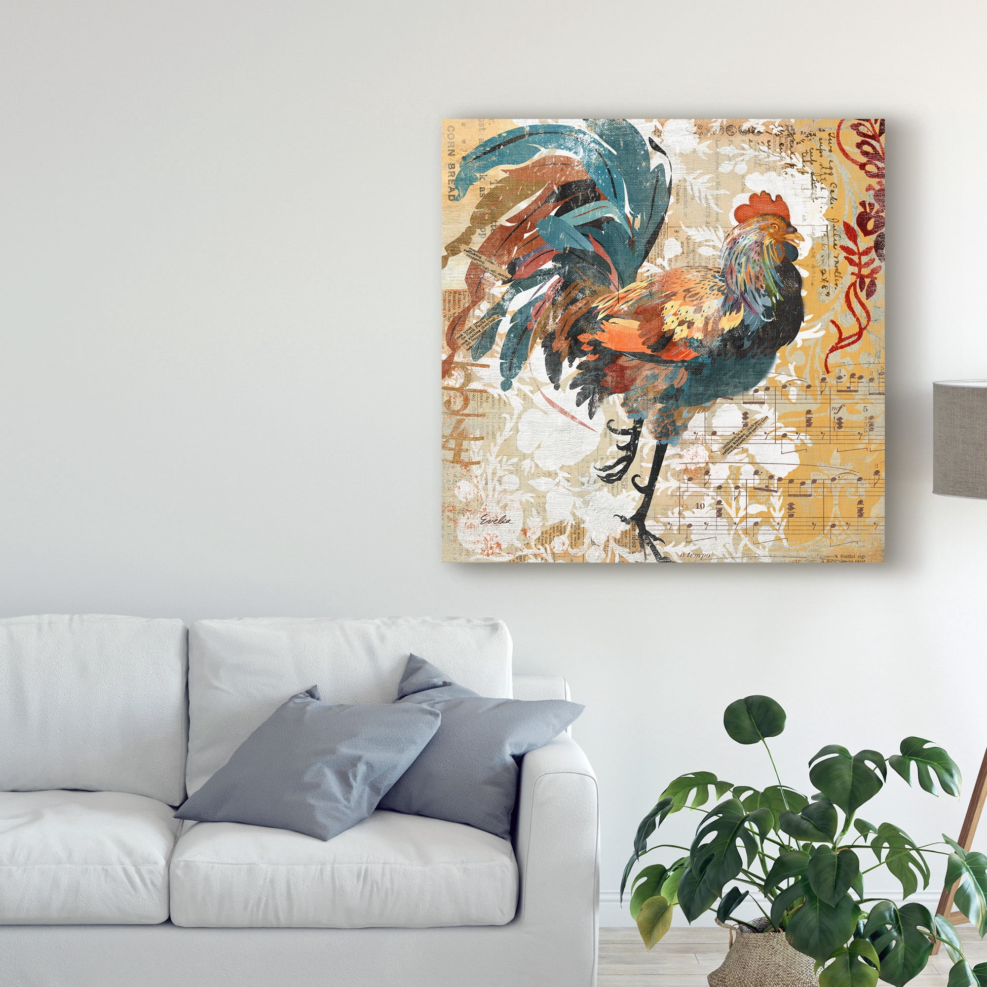 Trademark Fine Art 'Rooster Flair I' Canvas Art by Evelia Designs