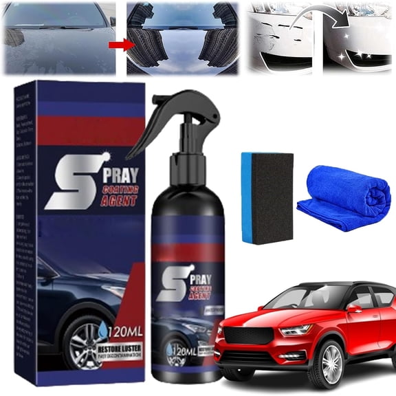 3 in 1 Car Coating Spray 120ml – Multi-Functional Quick-Acting Coating Renewal Agent, High Protection Waterless Wash & Long-Lasting Shine