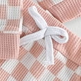 thumbnail image 5 of YDFCWXW Toddler Baby Girl Fall Spring Outfit Checker Patchwork Long Sleeve Sweatshirt Elastic Waist Pants Newborn Clothes Set (Red, 18-24 Months), 5 of 8