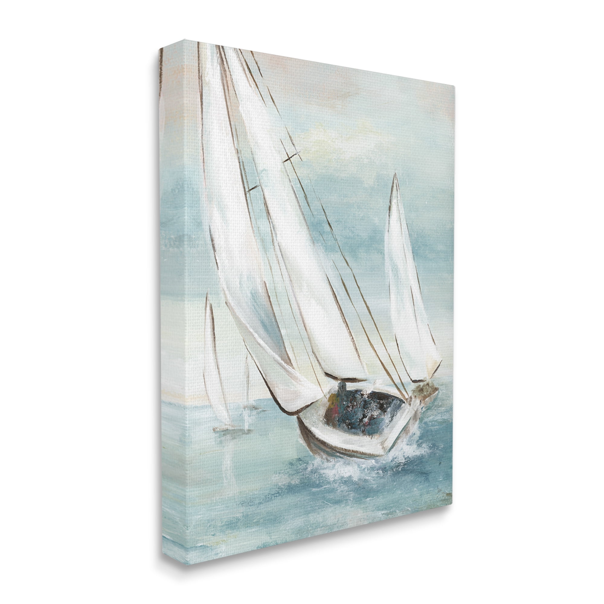 Stupell Industries Sailboat Watercraft Sailing Water Splashing Ocean Waves, 16 x 20, Design by Nan