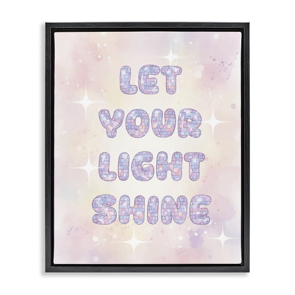 Stupell Industries Let Your Light Shine Pastels Black Framed Floater Canvas Wall Art, design by Lil' Rue