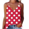thumbnail image 2 of Babysbule Womens Summer Tank Tops Women's Sleeveless Polka Dots V Neck Pullover Suspenders Vest, 2 of 6