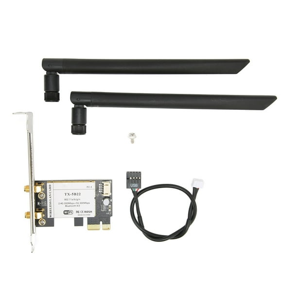 Wireless Internet Card, Dual Band 2.4Ghz 5Ghz Black 300Mbps PCIE Wireless Internet Card High Transmission Rate For Computer