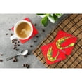 thumbnail image 3 of Carolines Treasures MW1061FC Shrimp Squiggles Foam Coaster Set of 4 3 1/2 x 3 1/2 multicolor, 3 of 3