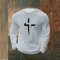 thumbnail image 4 of Ceisia Men's Geometric Cross Waffle Top | Slim Long-Sleeve Crewneck Winter Casual Shirt Gift, 4 of 5