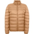 thumbnail image 5 of Black and Friday Clothing Sales Idoravan Women's Quilted Puffer Coat,Women's Puffer Jacket Stand Collar Zip Up Quilted Lightweight Down Coat Winter with Pockets Khaki L, 5 of 5