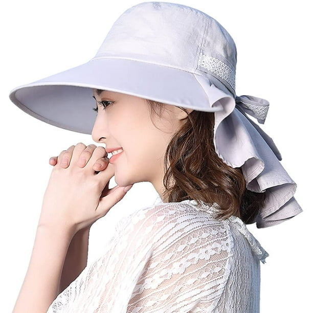 UV Protection Hats for Women Summer Gardening Fishing Hiking Sunshade  Travel Hat Wide Brim Crushable Grey 