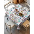 thumbnail image 2 of Easter Gnomes Eggs Suqare Tablecloth - 54 x 54 Inch, Bunny Ears Spring Flowers Country Rustic Waterproof & StainResistant Tablecloth, Washable Oil-proof Table Cover for Dining/Party/Wedding/Buffet, 2 of 9