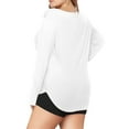 thumbnail image 3 of JYLFC Womens Plus Size Tops Long Sleeve T-shirts Casual Blouse, White XL, 3 of 4