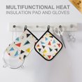 thumbnail image 4 of Yayeee Oven Mitts and Pot Holder Set of 2 Heat Resistant Kitchen Gloves Baking Hot Pad, Beige Triangles, 4 of 5