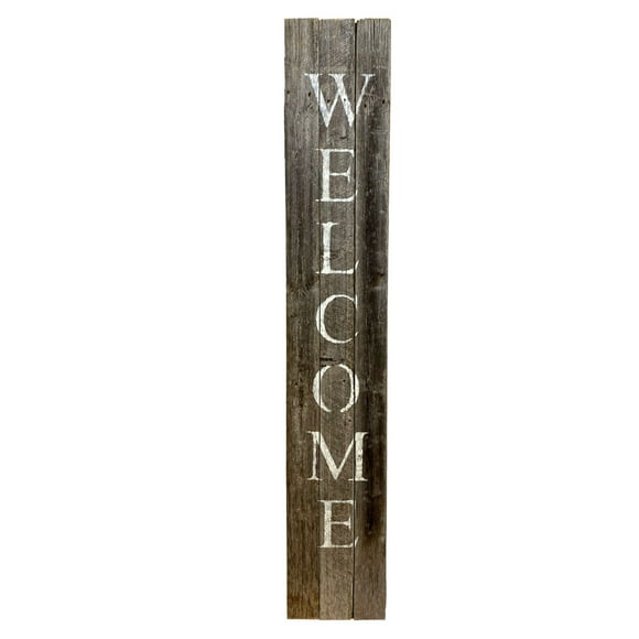 homeroots outdoor 384914 Rustic Dark Gray and White Front Porch Welcome Sign