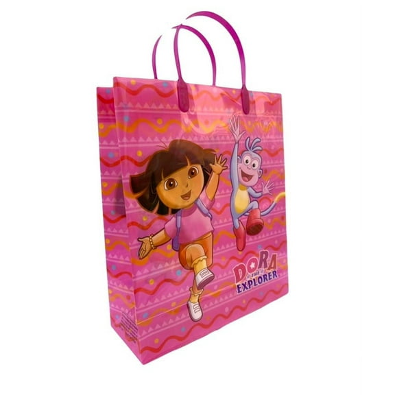 13in Nickelodeon Dora The Explorer  Gift Bag - PVC  Reusable Gift Bag (pink)