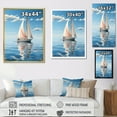 thumbnail image 4 of Designart "Serene Seashore Simplistic Sailboat Image I" Coastal Floater Framed Wall Art Living Room, 4 of 5