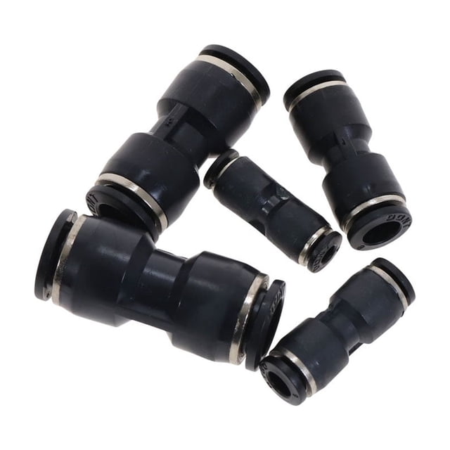 5 unids accesorios neumáticos Conectores de tubos de tubo negro AIR AIR TUBO DE AGUA RÁPIDA PUSH EN LA MANGUERA CUBIERTA RÁPIDA 4mm 6mm 8mm 10mm 12mm