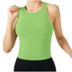thumbnail image 2 of Tops Verdes Oscuros para las Mujeres Alta Elasticidad Nervadura sin Costuras Top Deportivo con Acolchado, Tops de Punto Blanco para las Mujeres, 2 of 9