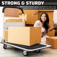thumbnail image 2 of Upgraded Foldable Push Cart Dolly | 660 lbs. Capacity Moving Platform Hand Truck | Heavy Duty Space Saving Collapsible | Swivel Push Handle Flat Bed Wagon (White, 660 lbs. Capacity), 2 of 6