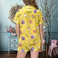 thumbnail image 6 of Pjs For Girls 10 12 Short Sleeves Easter Easter Bunny Print and Egg Bilby Silk Pajamas Set #Z30 Yellow 8-9 Years, 6 of 6
