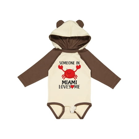 

Inktastic Someone in Miami Loves Me Gift Baby Boy or Baby Girl Long Sleeve Bodysuit