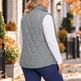 thumbnail image 5 of Diufon Plus Size Quilted Vest for Women Full Zip Stand Collar Sleeveless Puffer Jackets Fall Winter Outerwear with Pockets, 5 of 8