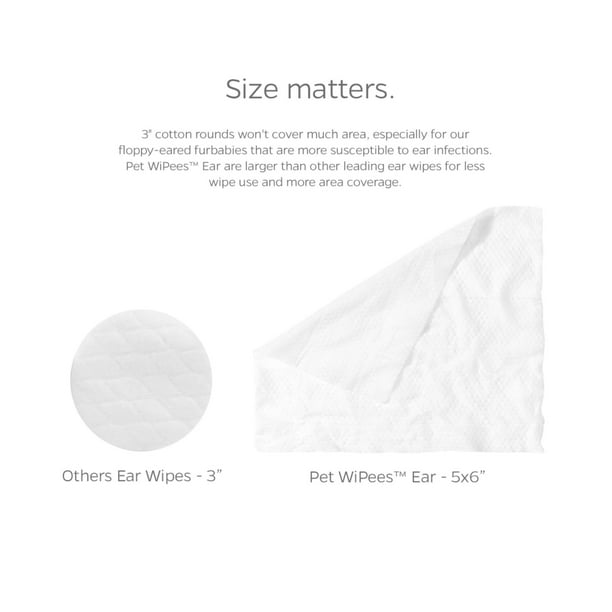 Natural Pet Ear Wipes Gentle Cat and Dog Ear Cleaner 100 Count Pack of 1 WiPees Ear Wipes for Dogs