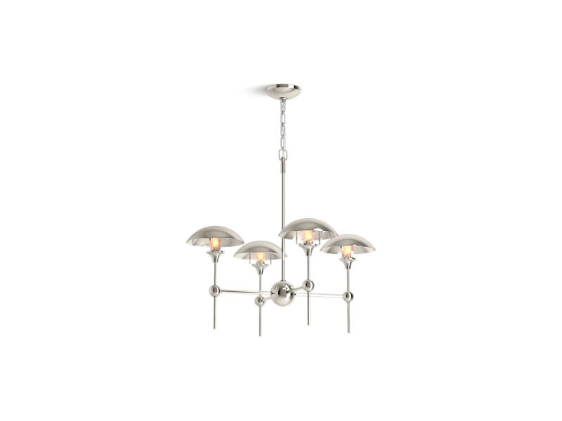 Kohler Lighting 27950-Ch04 Vorleigh 26" Wide 4 Light Adjustable Dome Chandelier - Brass