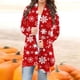 thumbnail image 1 of Cárdigan de manga larga para mujer, moda informal, blusa con estampado navideño, abrigo para mujer, 1 of 6