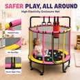 thumbnail image 3 of 55” Toddler Trampoline for Kids with Enclosure, Kids Trampoline, SEGMART Indoor Trampoline, Small Trampolines for Kids, Mini Trampoline with Sandbag, Rings, Ocean Balls, Gifts for Boys, Girls, 3 of 8