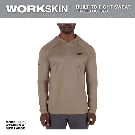 Milwaukee Tool WORKSKIN Hooded Sun Shirt - SANDSTONE M