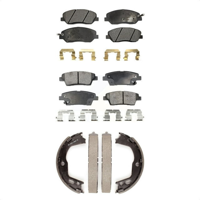 Transit Auto Front Rear Semi-Metallic Brake Pads and Parking Shoes Kit for Car Hyundai Genesis 3.8L KFN-100748