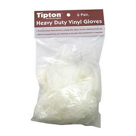 6 pr. Heavy Duty Vinyl Gloves, L