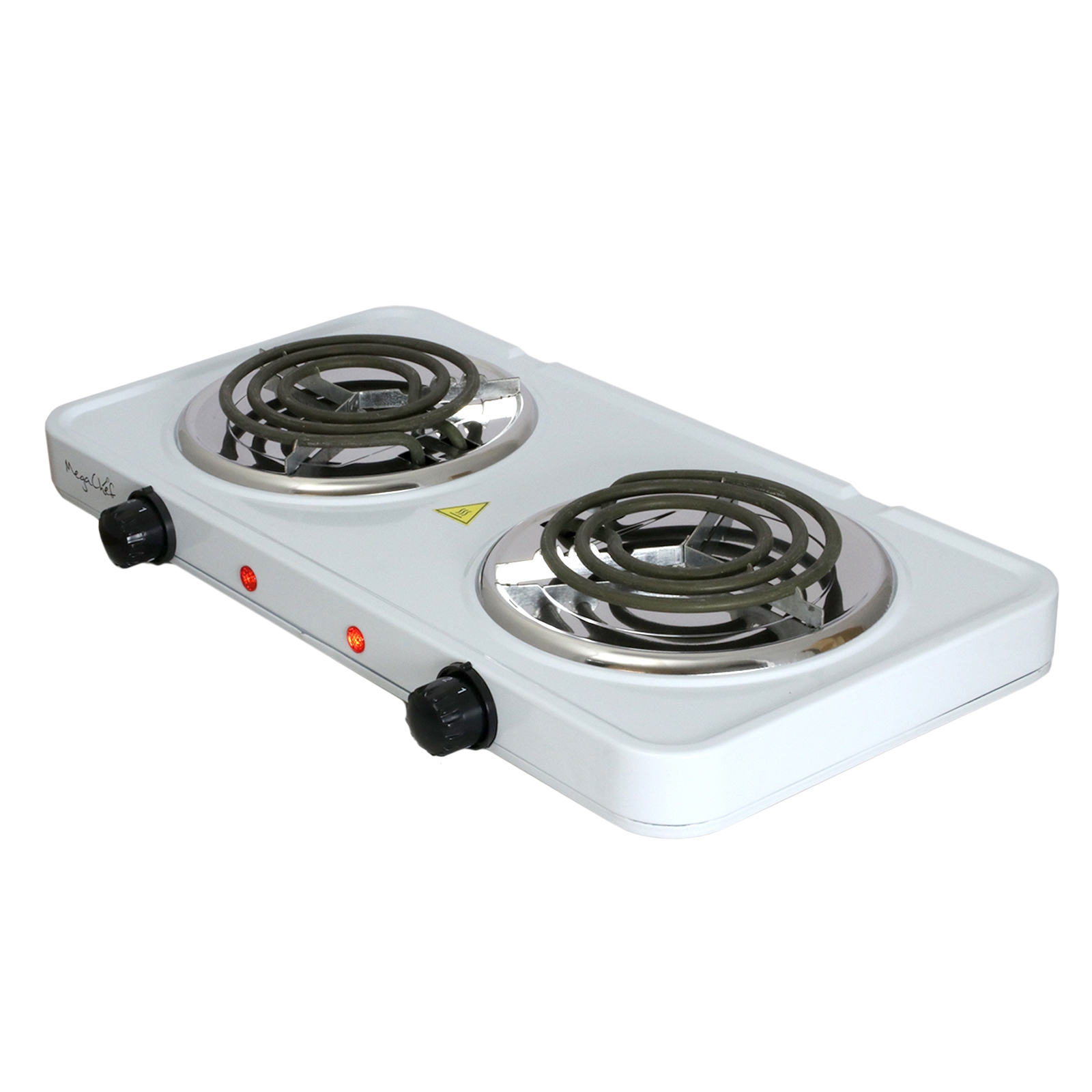 MegaChef Portable Dual Coil Cooktop in White