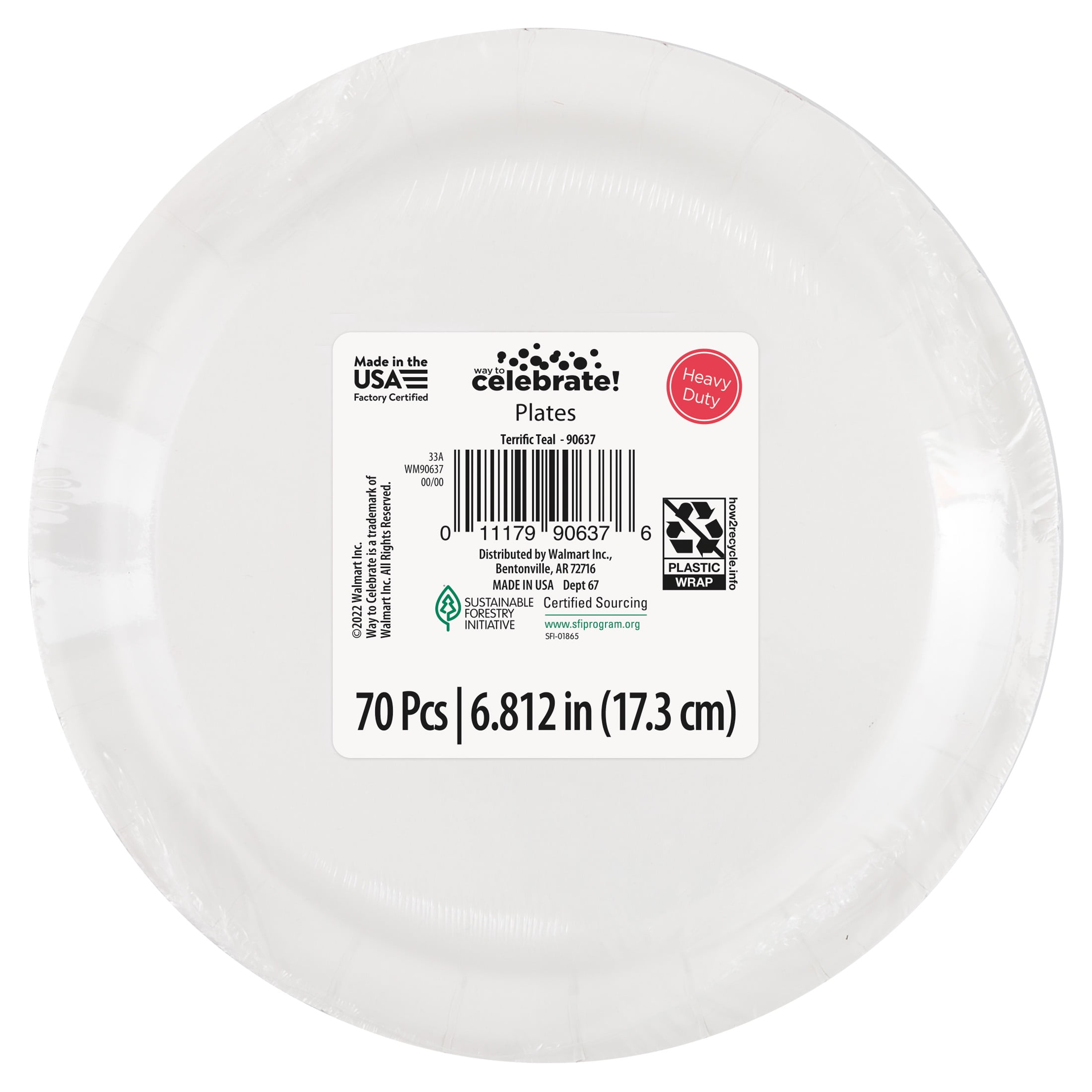(3 pack) 70CT 7IN Teal Dessert Paper Plates by Way To Celebrate