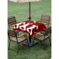 thumbnail image 3 of Outdoor Tablecloth with Umbrella Hole and Zipper, Easter Bunny Square Table Cloth 60x60 Inch Waterproof Tablecloth, Cute Rabbit Family Vintage Red Abstract Picnic Table Cover for Patio Camping, 3 of 7
