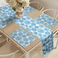thumbnail image 2 of Ambesonne Watercolor Table Runner & Placemats, Japan Flower, Placemat 4 pcs + Runner 12"x90", Sky Blue, 2 of 2