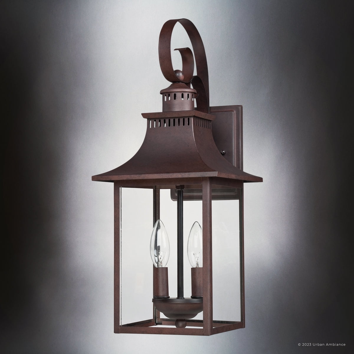 Luxury English Country Wall Sconce, Large Size: 19.00''H x 8.00''W, with Old World Style Elements, Copper Bronze Finish, UQL1752 from the Viersen Collection by Urban Ambiance
